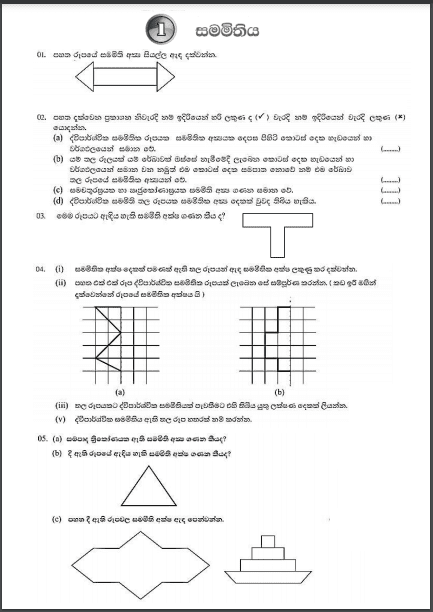 Grade 07 Mathematics | Model Paper – Unit 01