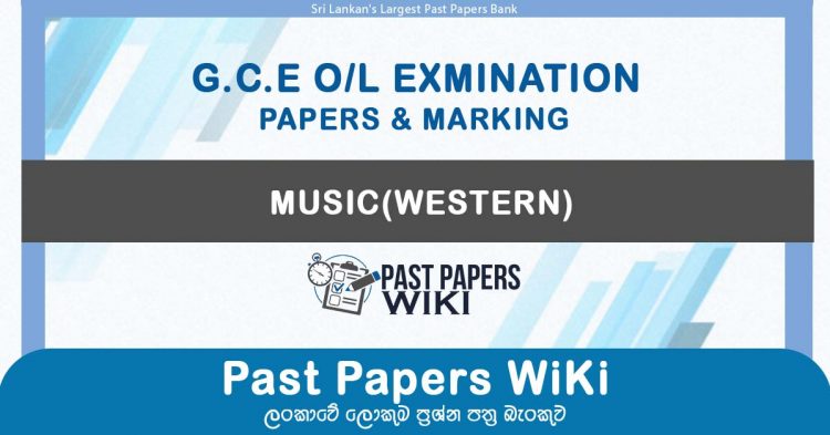 GCE O/L Music(Western) Past Papers with Answers