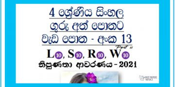 Grade 04 Sinhala | Workbook No 13