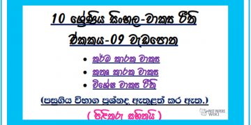 Grade 10 Sinhala Unit 09 | Wakya Riithi workbook