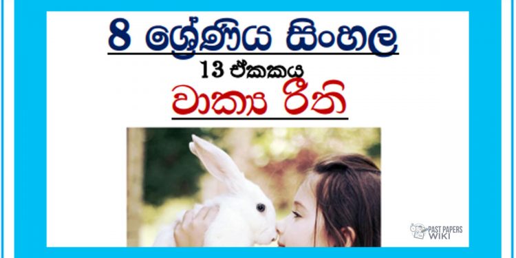 Grade 08 Sinhala Unit 13 | Wakya Riithi