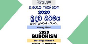 2020 A/L Buddhism Marking Scheme – Sinhala Medium