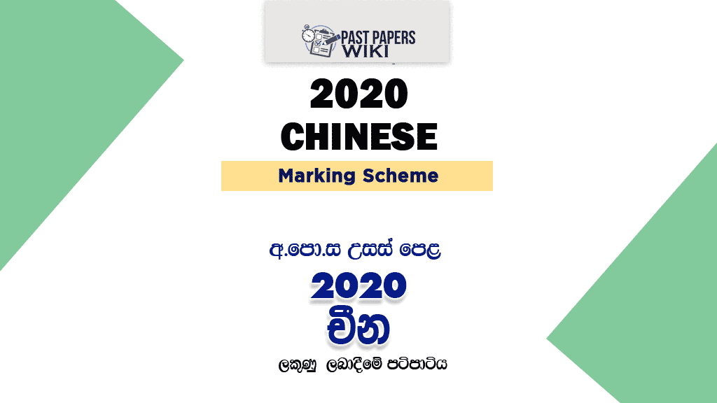 2020 A/L Chinese Marking Scheme