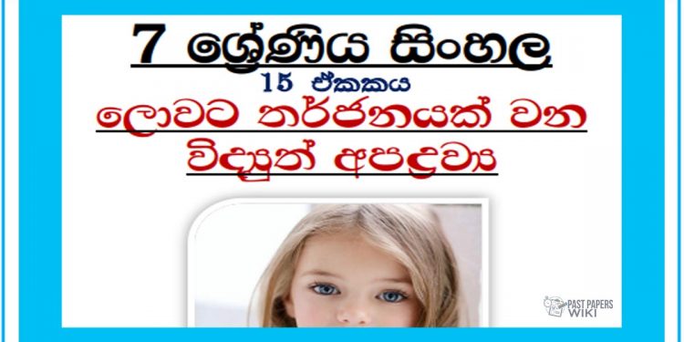 Grade 07 Sinhala Unit 15 | Lowata Tharjanayakwana Vidyuth Apadrawya