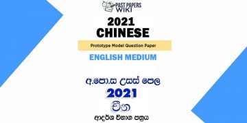2021 A/L Chinese Model Paper | English Medium