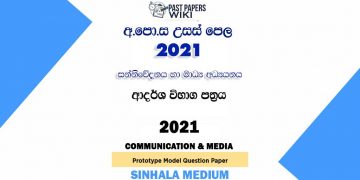2021 A/L Communication And Media Model Paper | Sinhala Medium