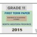 Grade 11 Business and Accounting Studies 1st Term Test Paper 2018 English Medium – North Western Province