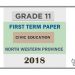Grade 11 Civic Education 1st Term Test Paper 2018 English Medium – North Western Province