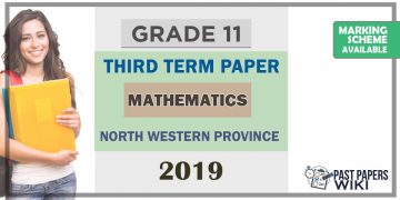 Grade 11 Mathematics 3rd Term Test Paper 2019 English Medium – North Western Province