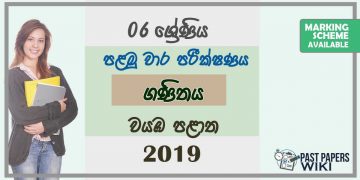 Grade 06 Mathematics 1st Term Test Paper with Answers 2019 Sinhala Medium - North Western Province