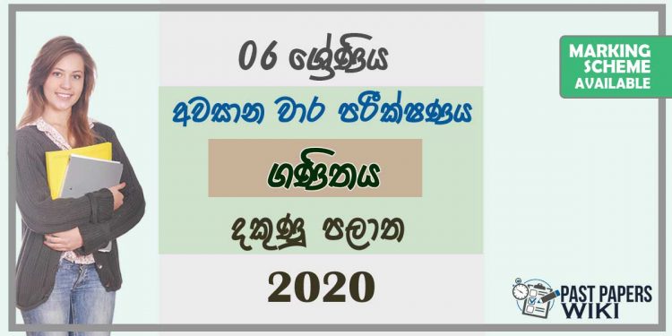 Grade 06 Mathematics 3rd Term Test Paper with Answers 2020 Sinhala Medium - Southern Province