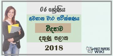 Grade 06 Science 3rd Term Test Paper 2018 Sinhala Medium - Southern Province