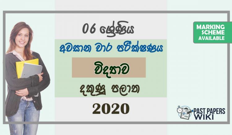 Grade 06 Science 3rd Term Test Paper with Answers 2020 Sinhala Medium - Southern Province