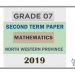 Grade 07 Mathematics 2nd Term Test Paper 2019 English Medium – North Western Province