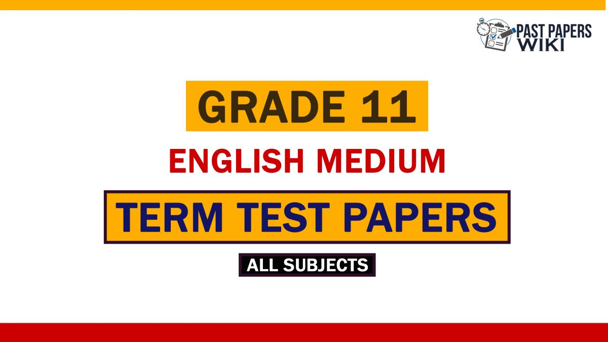 Download Grade 11 English Medium Term Test Papers with answers