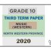 Grade 10 Western Music 3rd Term Test Paper 2020 English Medium – North Western Province