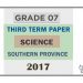 Grade 07 Science 3rd Term Test Paper 2017 English Medium – Southern Province