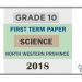Grade 10 Science 1st Term Test Paper 2018 English Medium – North Western Province