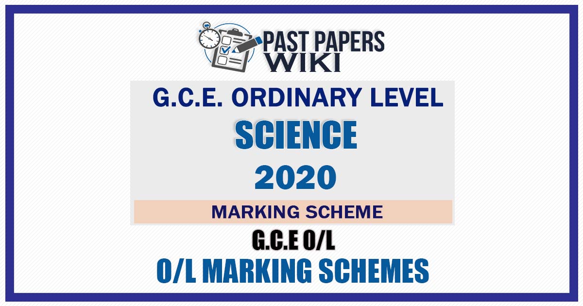 2020 O/L Science Marking Scheme