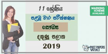 Grade 11 Health And Physical Education 1st Term Test Paper with Answers 2019 Sinhala Medium - Southern Province