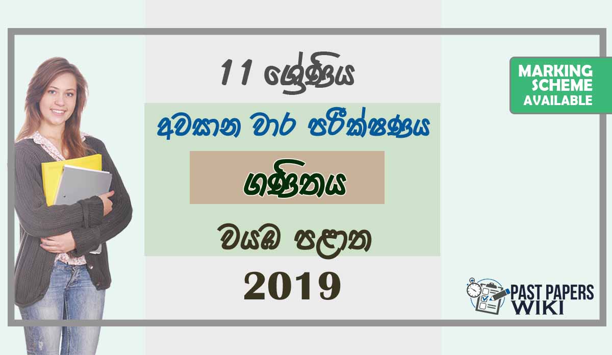 Grade 11 Mathematics 3rd Term Test Paper with Answers 2019 Sinhala Medium - North western Province