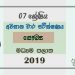 Grade 07 Health 3rd Term Test Paper 2019 Sinhala Medium – Central Province