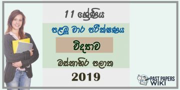 Grade 11 Science 1st Term Test Paper 2019 Sinhala Medium - Western Province