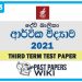 Devi Balika vidyalaya Economics 3rd Term Test paper 2021 - Grade 13