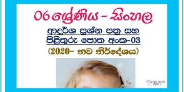 Grade 06 Sinhala Model Paper Book | No 03