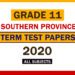 2020 Southern Province Grade 11 1st Term Test Papers