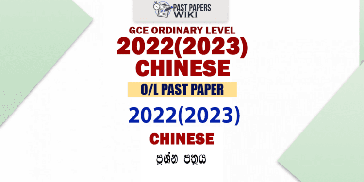 2022(2023) O/L Chinese Past Paper and Answers