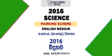 2016 O/L Science Marking Scheme | English Medium