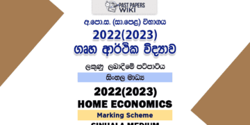 Home Economics Marking Scheme