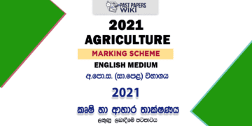 2021 O/L Agriculture And Food Technology Marking Scheme | English Medium