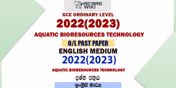 2022(2023) OL Aquatic Bioresources Technology Past Paper and Answers  English Medium