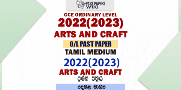 2022(2023) O/L Arts And Crafts Past Paper and Answers | Tamil Medium