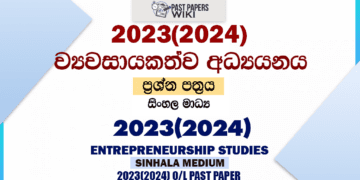 2023(2024) OL Entrepreneurship Studies Past Paper and Answers