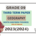 2023(2024) Grade 09 Geography 3rd Term Test Paper (English Medium) | North Western Province