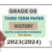 2023(2024) Grade 09 History 3rd Term Test Paper (Tamil Medium) | North Western Province