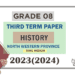 2023(2024) Grade 08 History 3rd Term Test Paper (Tamil Medium) | North Western Province