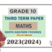 2023(2024) Grade 10 Maths 3rd Term Test Paper (English Medium) | North Western Province