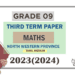 2023(2024) Grade 09 Maths 3rd Term Test Paper (Tamil Medium) | North Western Province
