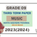 2023(2024) Grade 09 Music 3rd Term Test Paper (English Medium) | North Western Province