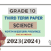 2023(2024) Grade 10 Science 3rd Term Test Paper (English Medium) | North Western Province