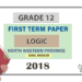 Grade 12 Logic 1st Term Test Paper 2018 North Western Province (Tamil Medium )