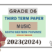 2023(2024) Grade 06 Music 3rd Term Test Paper (English Medium) | North Western Province
