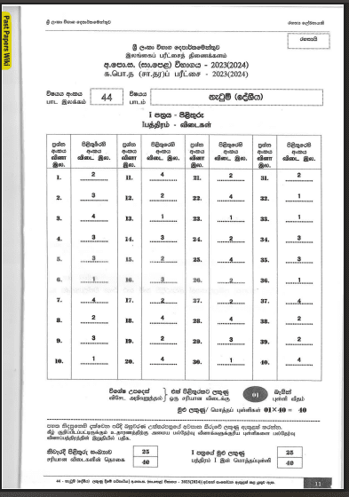2024(2025) O/L Dancing Marking Scheme | Sinhala Medium