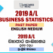 2019 A/L Business Statistics Past Paper(New) | English Medium