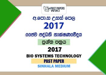 2017 A/L BST Past Paper Sinhala Medium