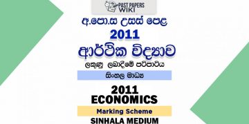 2011 A/L Economics Marking Scheme | Sinhala Medium
